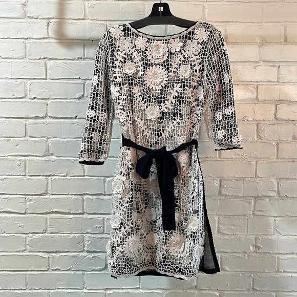 DVF Kennie Crochet Tie-Waist Dress - Picture 3 of 8